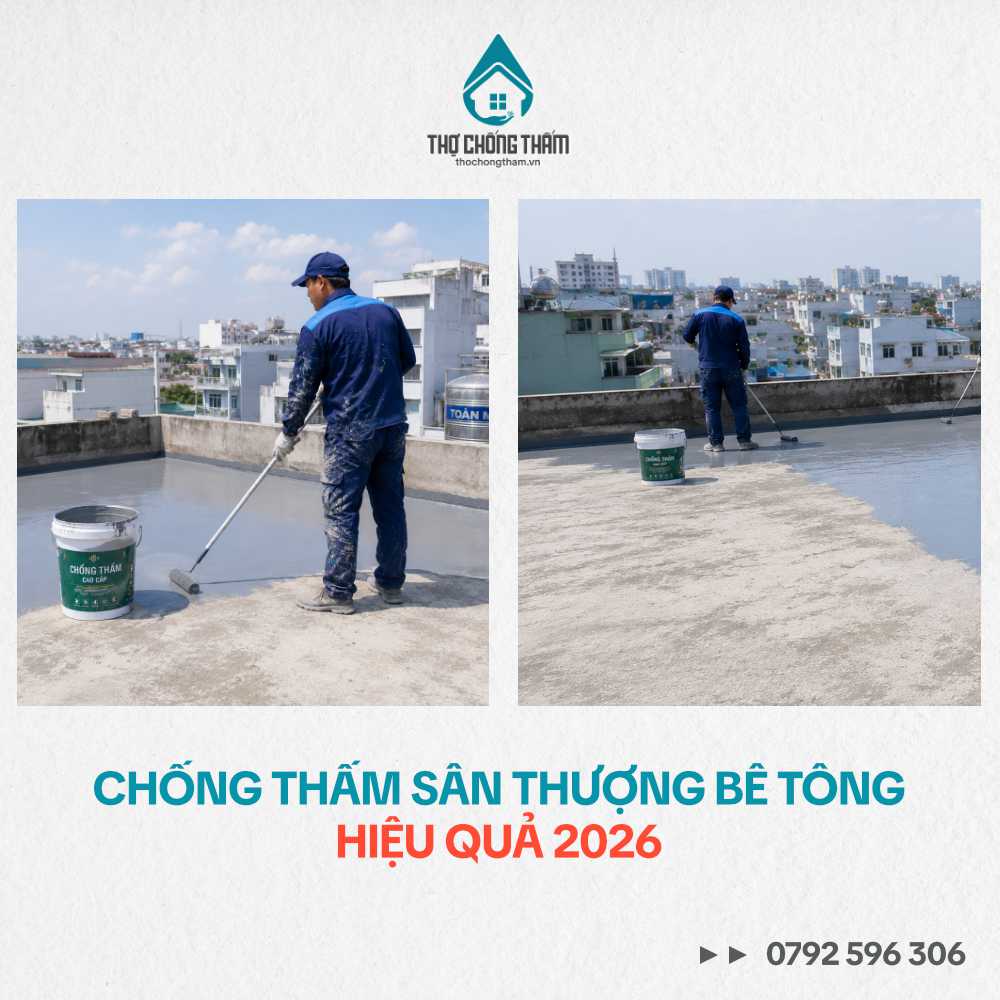 Chống Thấm Sân Thượng Bê Tông Hiệu Quả 2026